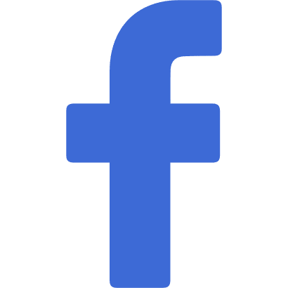 Blue Facebook logo with a white background.