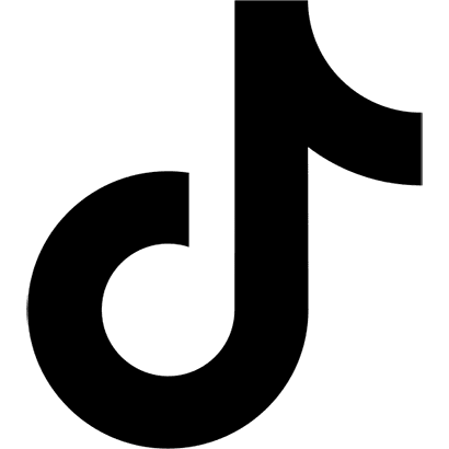 Black TikTok logo on a white background.