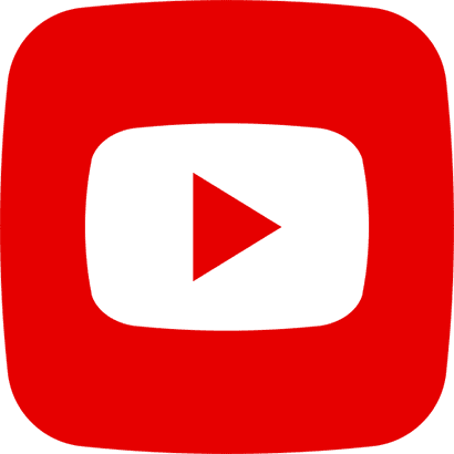 YouTube logo with a red play button on a white screen.